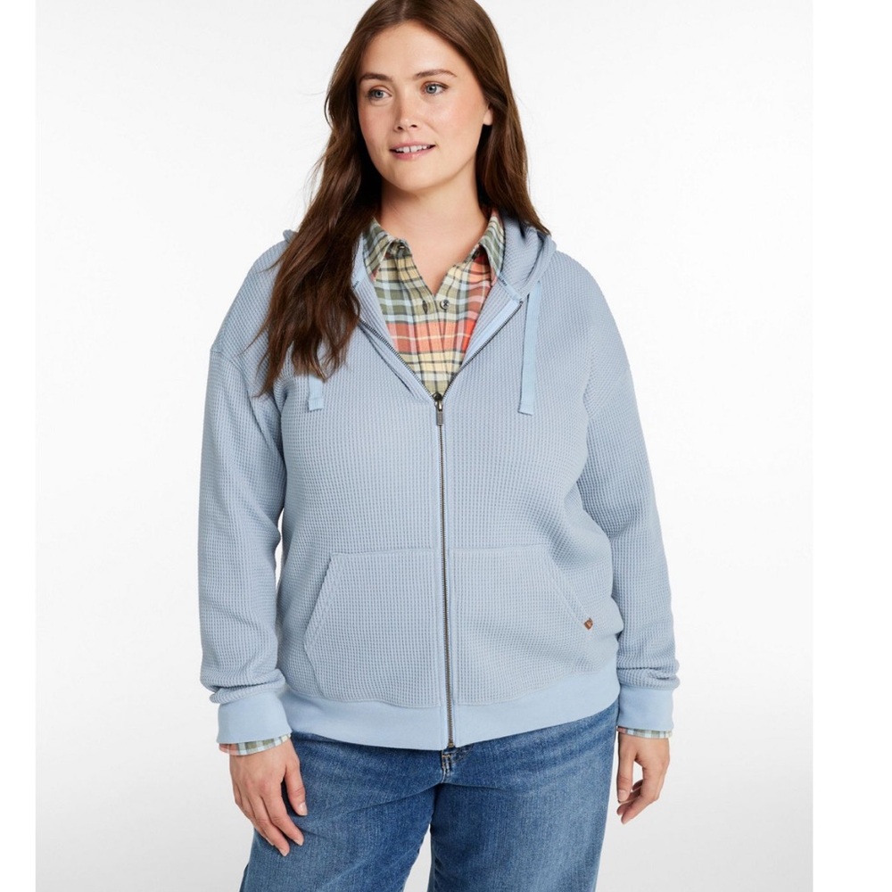 L.L. Bean Women's  Women's Birchwood Brushed
Waffle Full-Zip Hoodie  3X